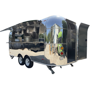 Food Track Mobile Kitchen Catering Trailer Bubble Tea Bar Coffee Truck Airstream Fast Food Trailer