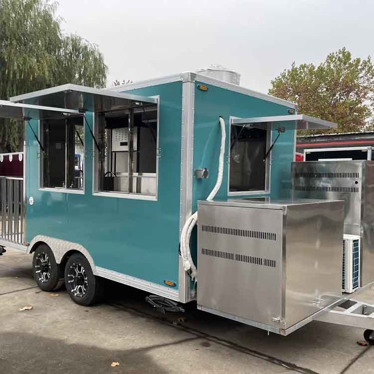 Mobile Restaurant Trailer Food Truck With Full Kitchen Street Food Trailer With Usa Standard