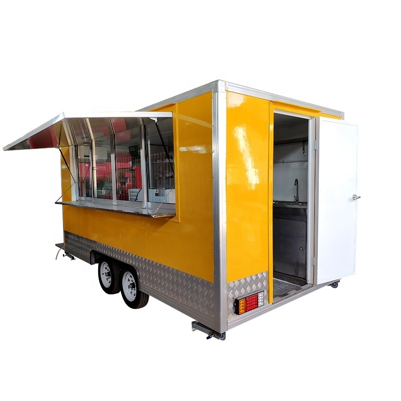 High quality towable food trailer mobile french fries food cart