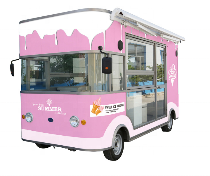 Square type mobile street coffee bike chicken food caravan trailer food cart with awning