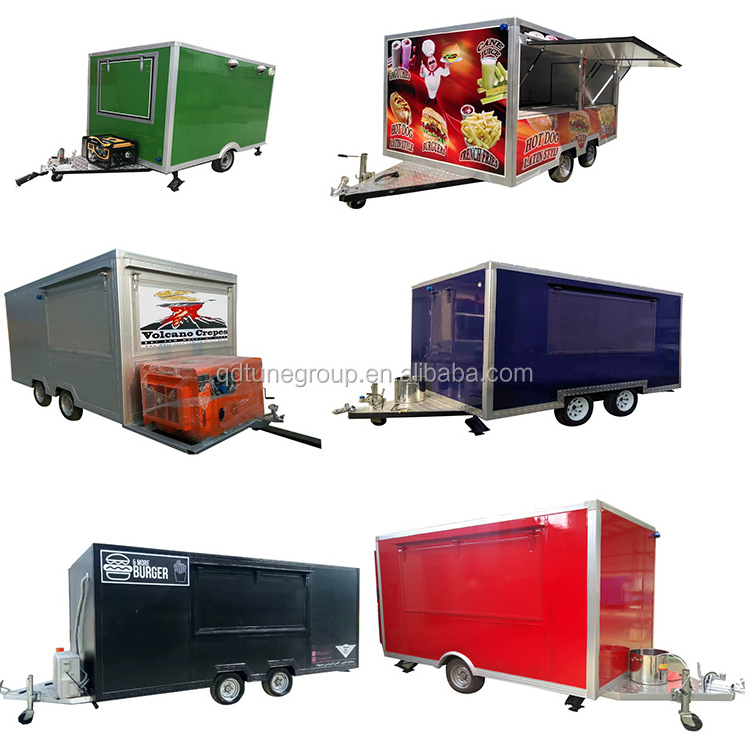 Mobile food truck 7.5ft dining car food trailer for europe vendors hotdog food cart