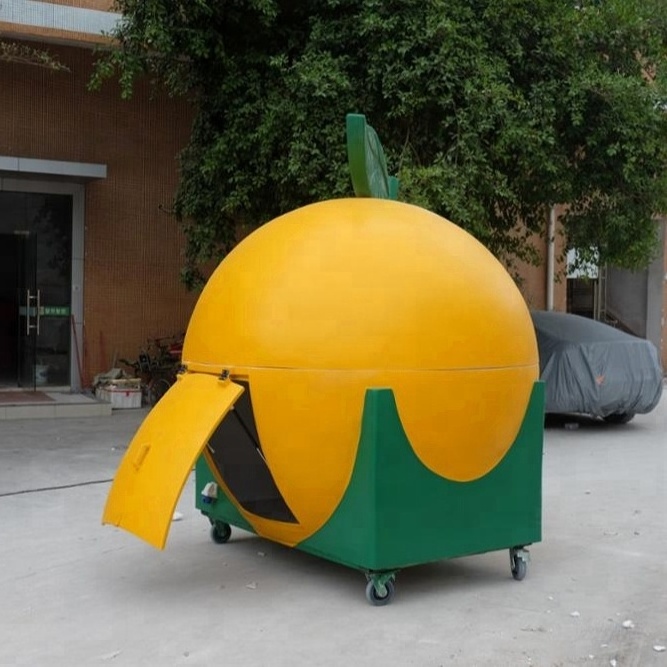 Fruit trailer Fiberglass Orange Shape stand outdoor food Kiosks kiosk design modern juice trailer