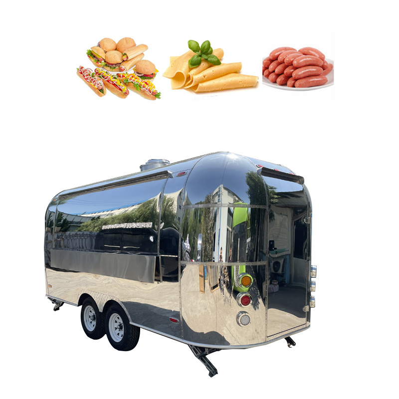 Food Track Mobile Kitchen Catering Trailer Bubble Tea Bar Coffee Truck Airstream Fast Food Trailer