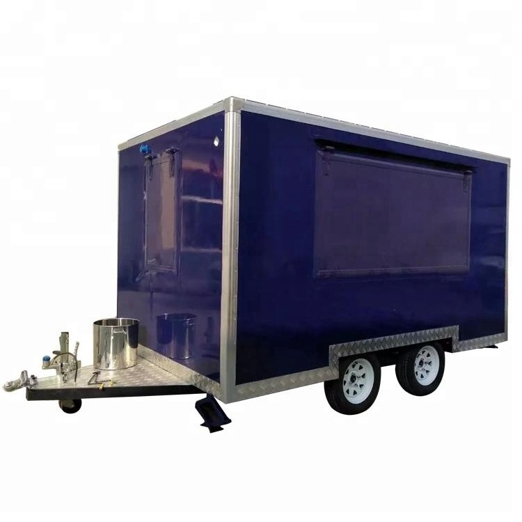 High standard outdoor mobile food trailer stainless steel pizza snack fast food truck and food cart