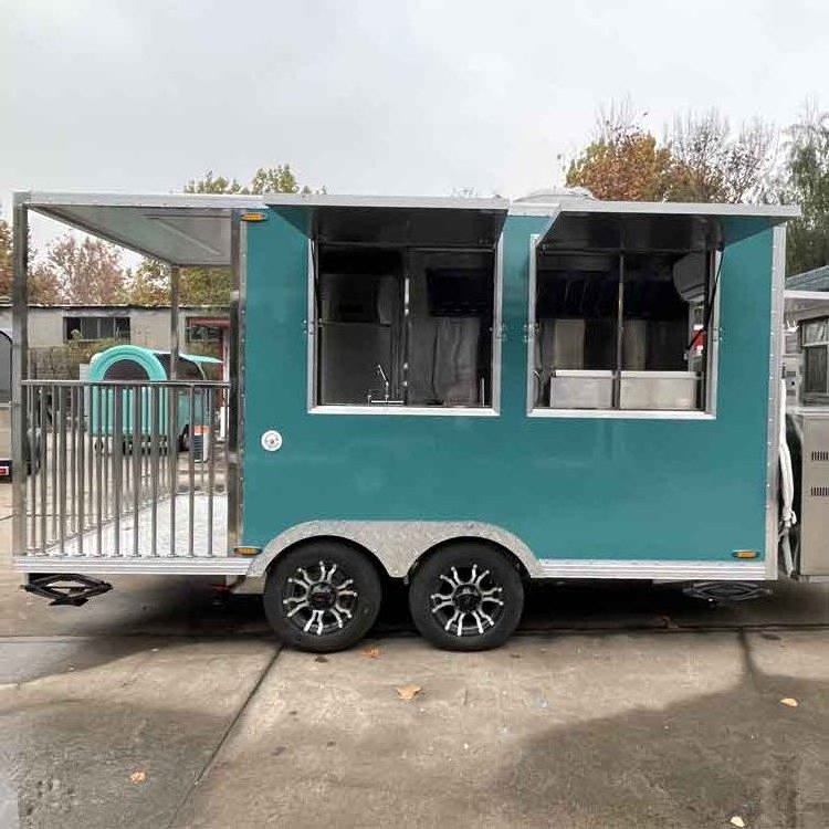 Mobile Restaurant Trailer Food Truck With Full Kitchen Street Food Trailer With Usa Standard