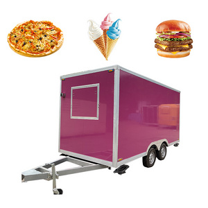 Food Truck Fully Equipped Kitchen Pink Square Food Trailer For Catering