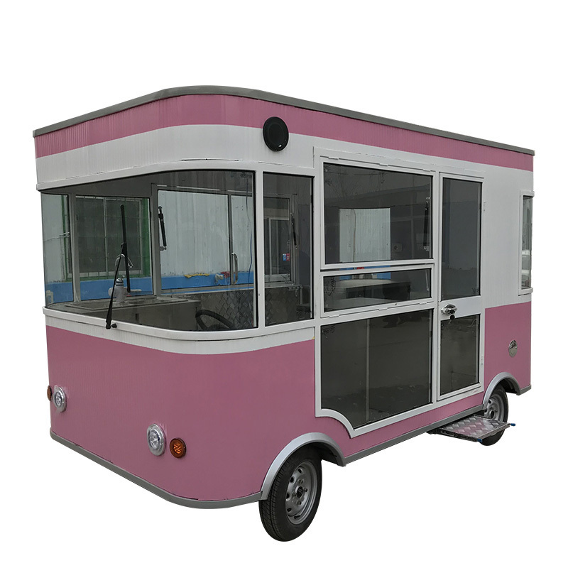 mobile food cart with frozen yogurt machine trailer