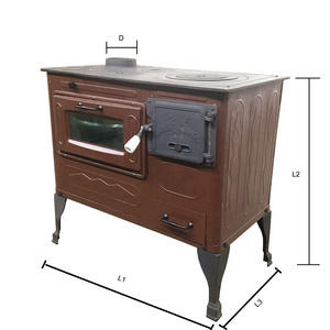 Large Cast iron wood burning Stoves with oven for cooking