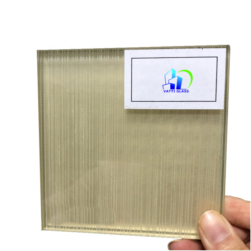 Customized Chicken Wire Glass Silk Laminated Clear Translucent Opal Obscure Laminated Glass