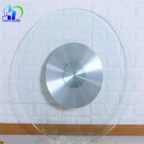 60cm 70cm 80cm 90cm Round Tempered Glass Lazy Susan Turntable, clear glass table top