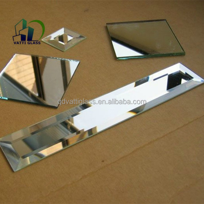 large and small size frameless beveled edge glass wall mirror