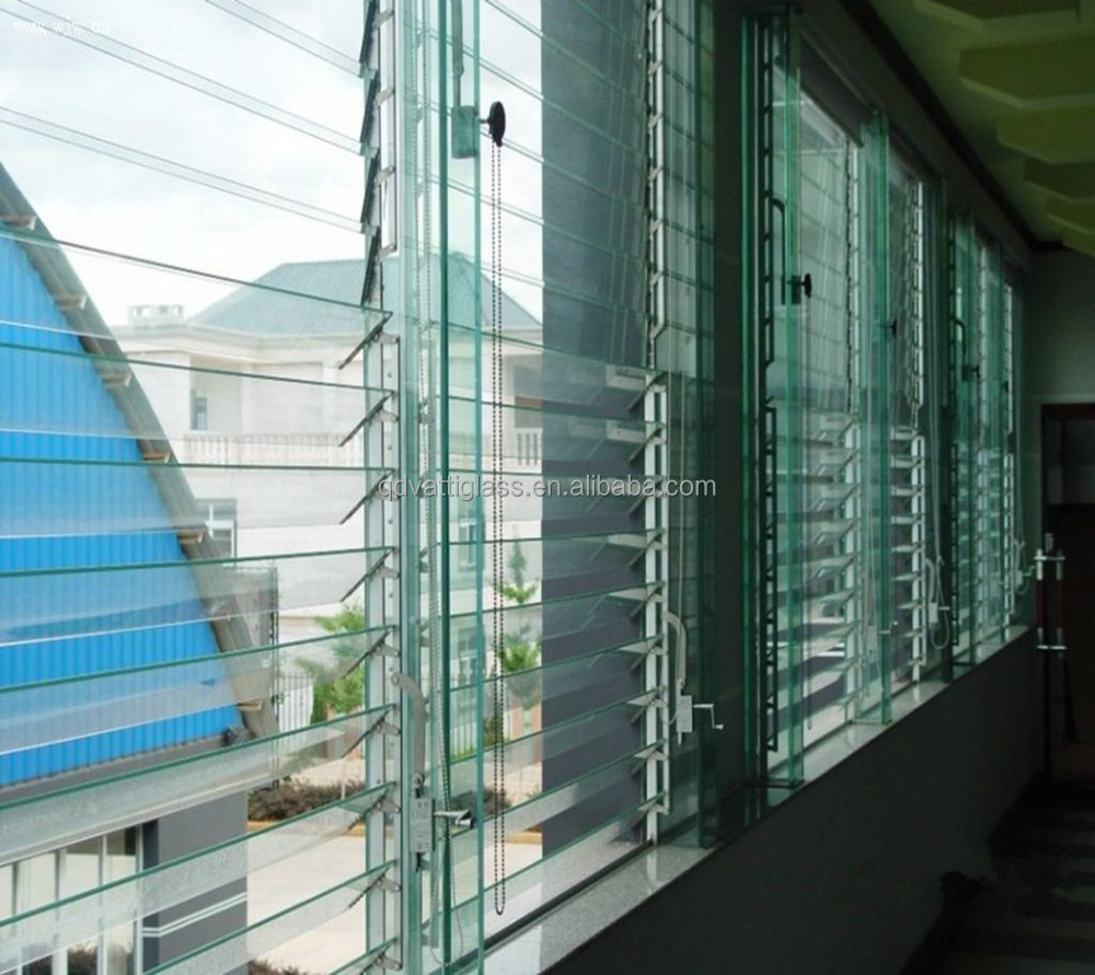 Price of glass louvre /frameless glass louvre windows / exterior window shutters