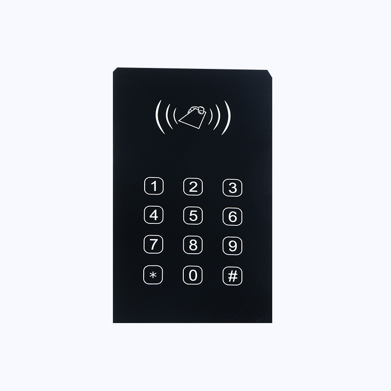 Custom Electronic Door Lock Tempered Glass Panel Black Silk Screen Glass Panel Smart Door Access Glass Panel