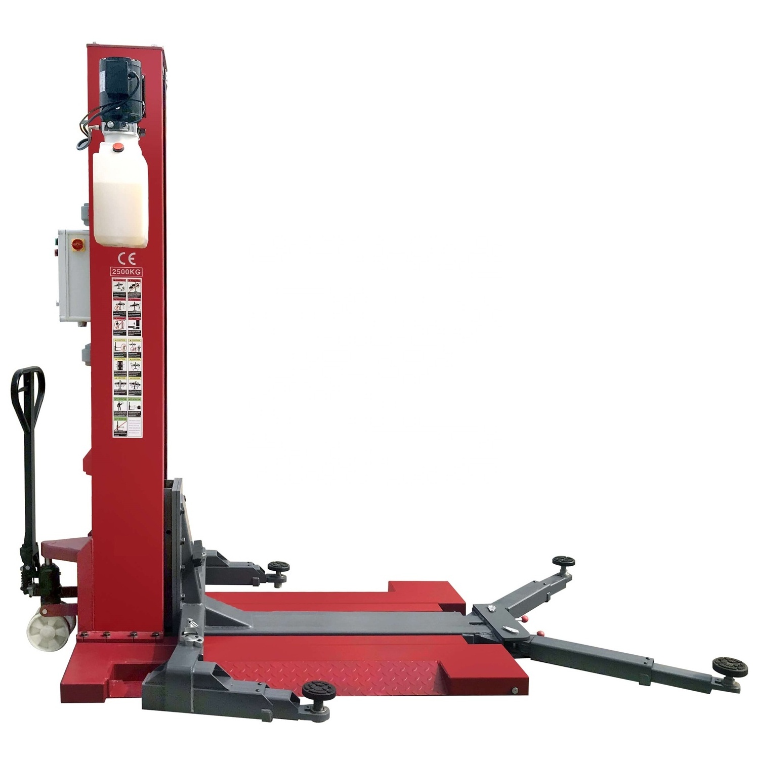 Movable 2500 kg capacity single post car lift with CE