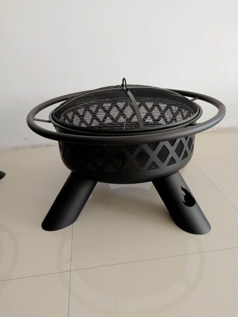 heavy duty outdoor  black powder coated  high temperature resistance fire pit