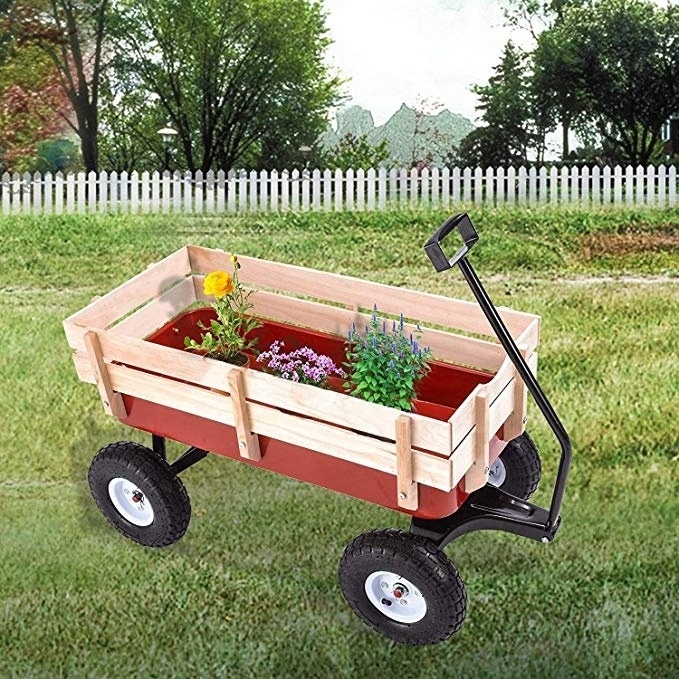 Heavy Duty Multi-Function Farm Garden Utility Nursery Wagon Gardening Cart