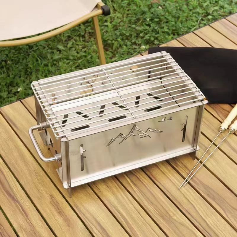 Portable Corrosion Resistant Durable Wood Burning Mini Outdoor Camping BBQ Fire Pit