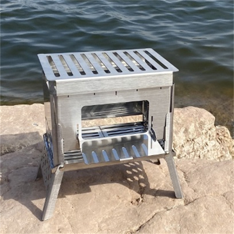 Outdoor Mini Firewood BBQ Rack Camping Campfire Heating Burning Stove Picnic