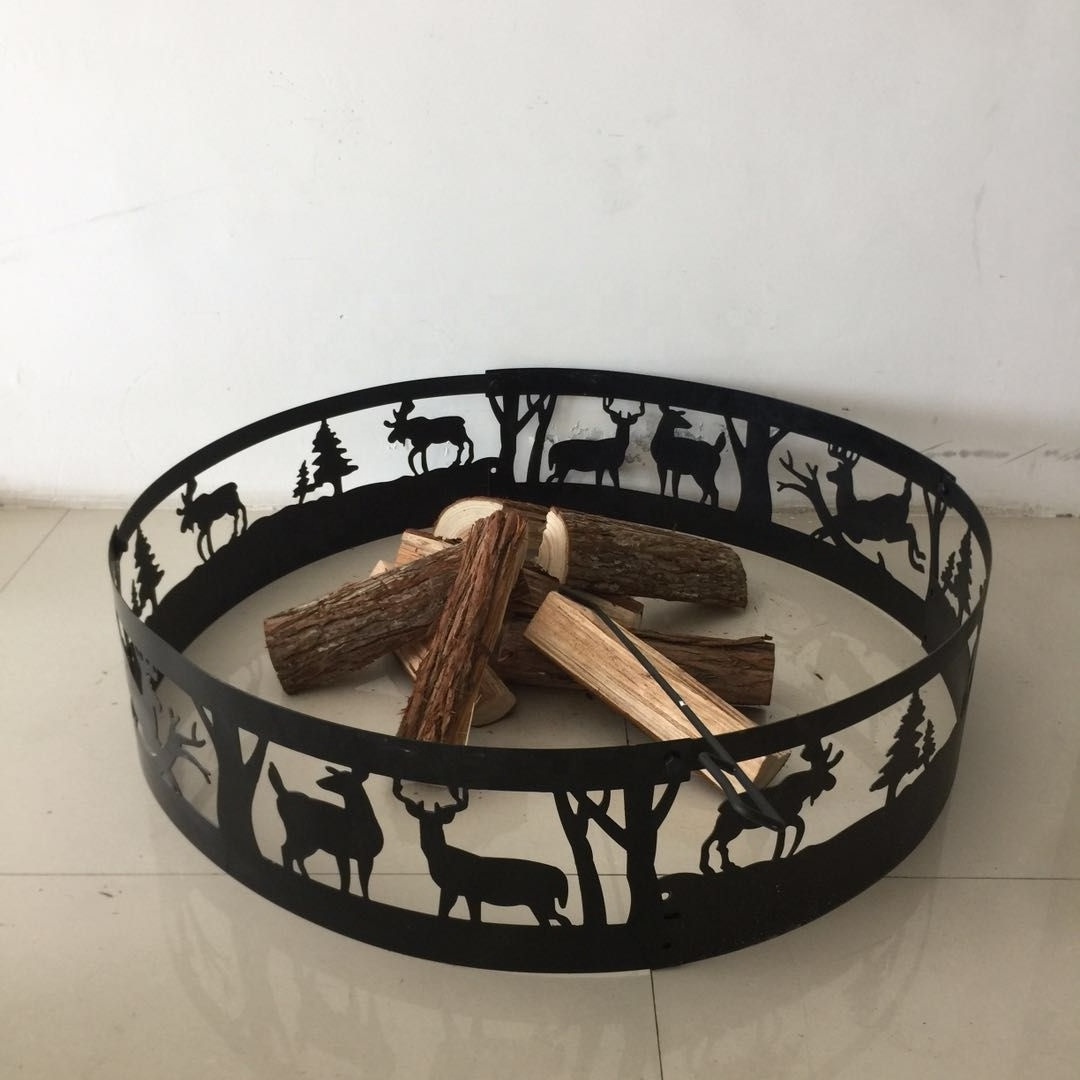 Portable  Fireplace Indoor Large Corten Wood Backyard Grill Rack  Metal Wildlife Fire Pit Ring