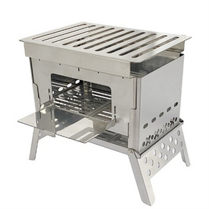 Outdoor Mini Firewood BBQ Rack Camping Campfire Heating Burning Stove Picnic