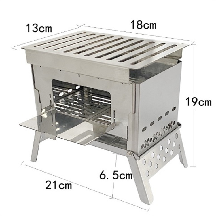 Outdoor Mini Firewood BBQ Rack Camping Campfire Heating Burning Stove Picnic