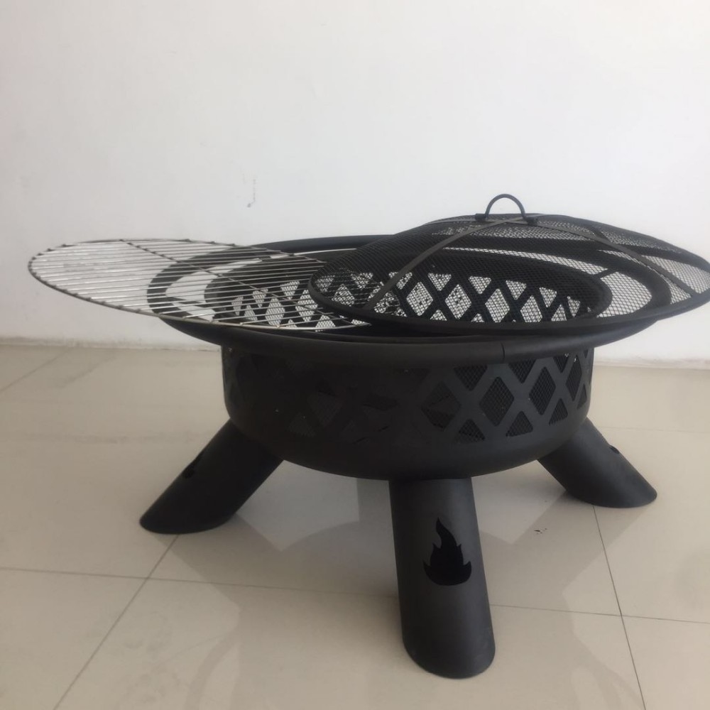 heavy duty outdoor  black powder coated  high temperature resistance fire pit