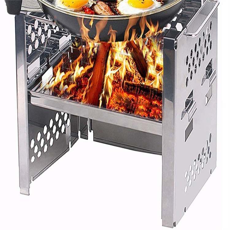 Camping  Barbecue Mesh Frame Bread Grill  Detachable Campfire Stove BBQ Rectangular Fire Pit