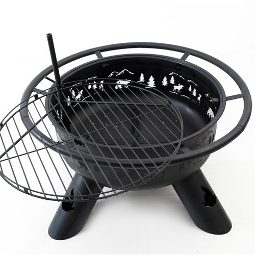 heavy duty outdoor  black powder coated  high temperature resistance fire pit