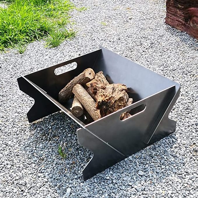 Outdoor Camping Portable Cast Iron BBQ Brazier Fire Pit