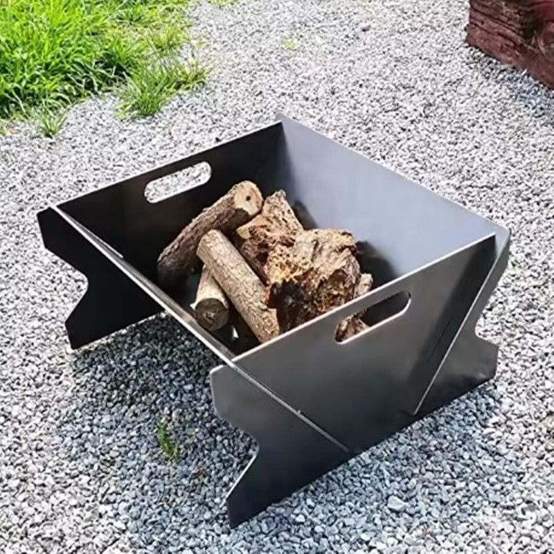 Outdoor Camping Portable Cast Iron BBQ Brazier Fire Pit