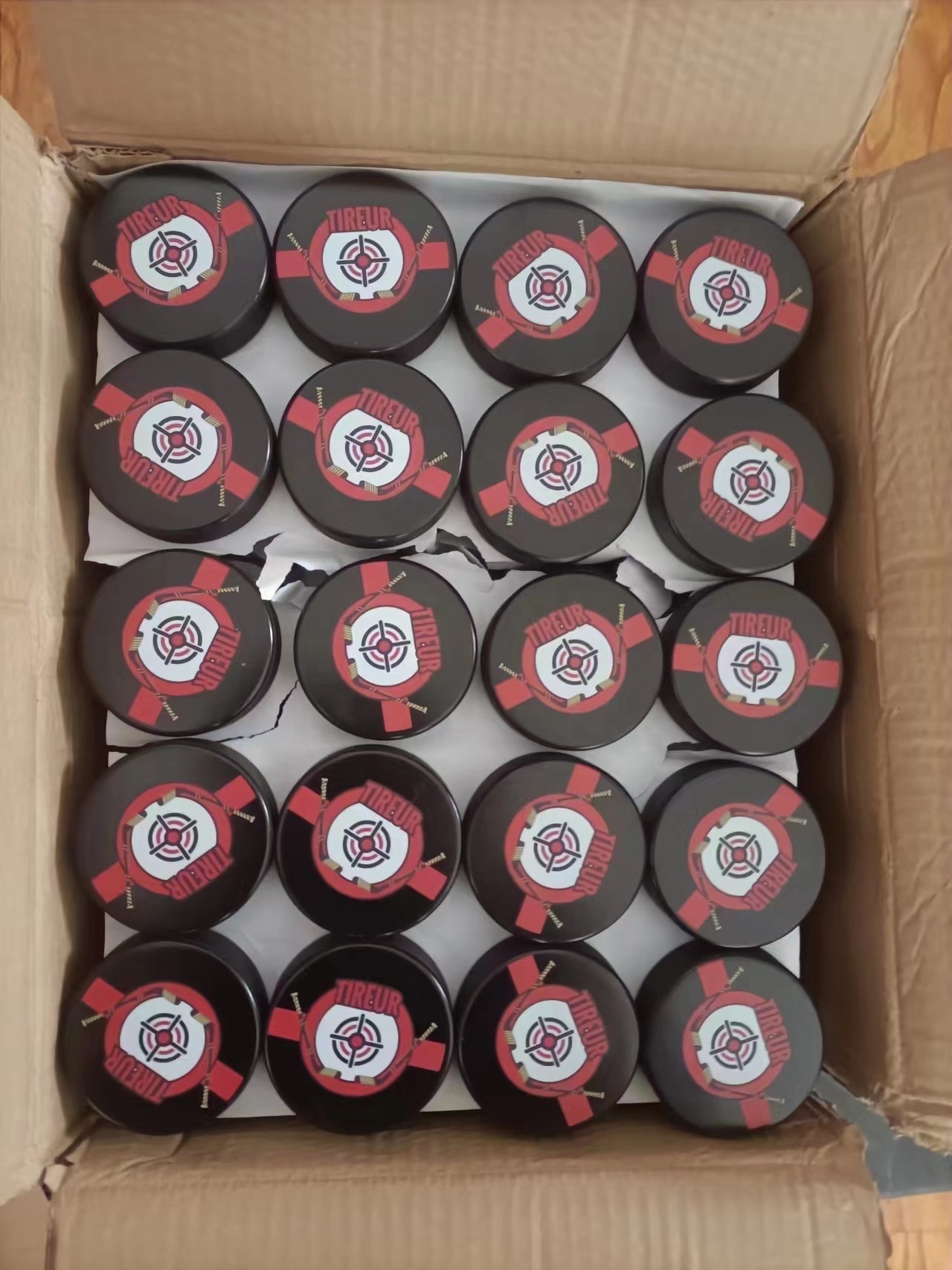 Wholesale High Quality Professional Official Size Rubber Ice Hockey Puck Print Logo