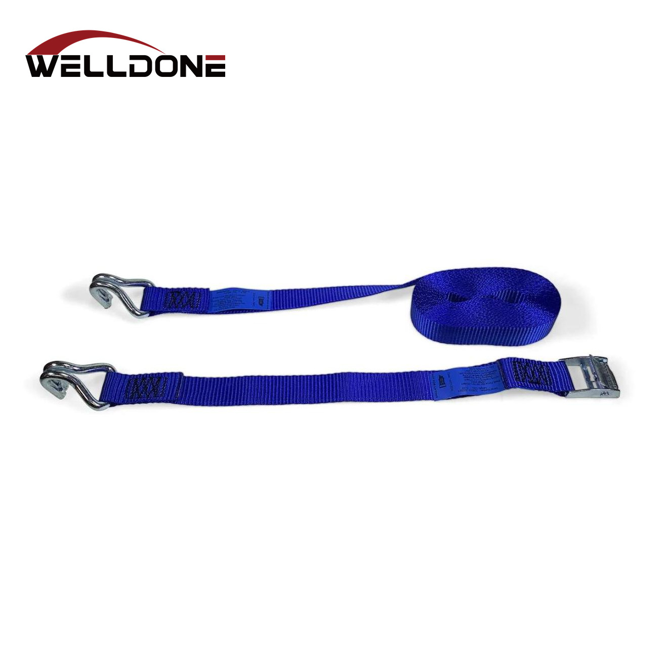 Zinc Alloy Cam Buckle Tie Down Lashing Strap with Double J Hook