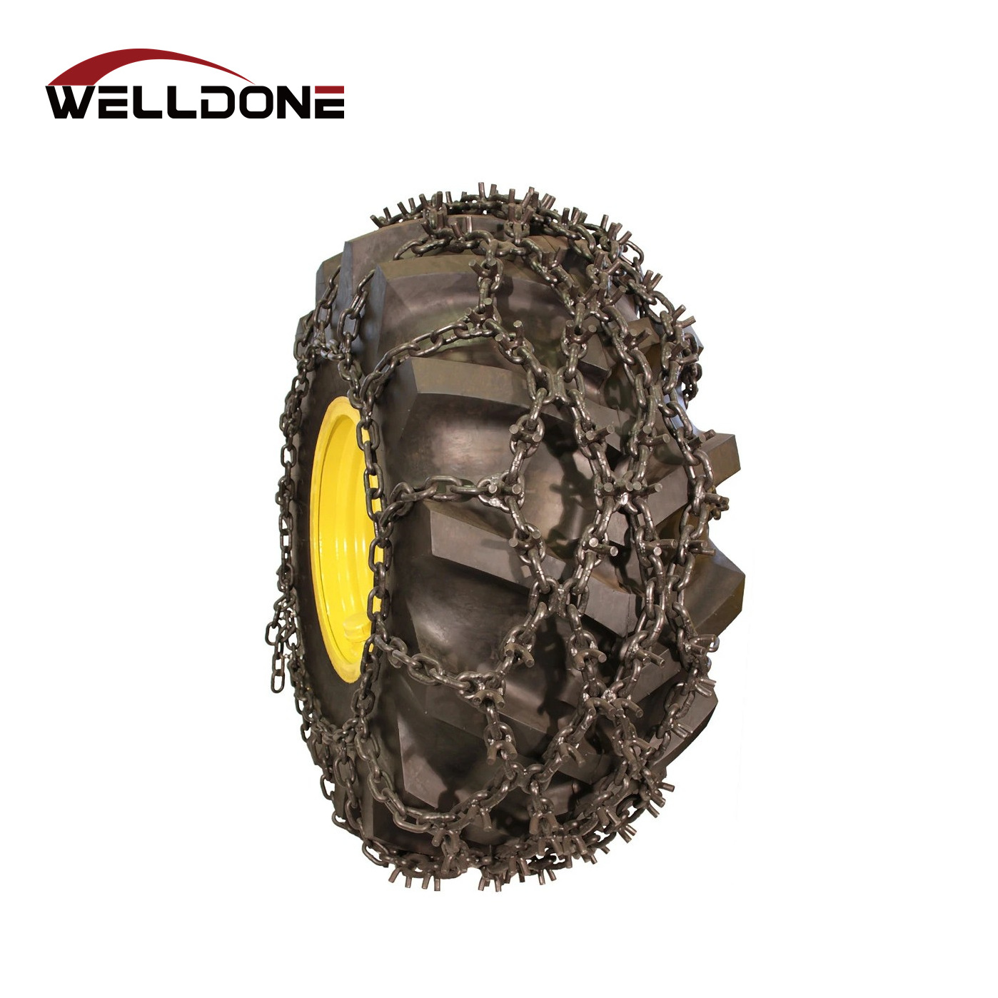 Alloy steel U type grip forestry skidder chain double diamond tire protection chain