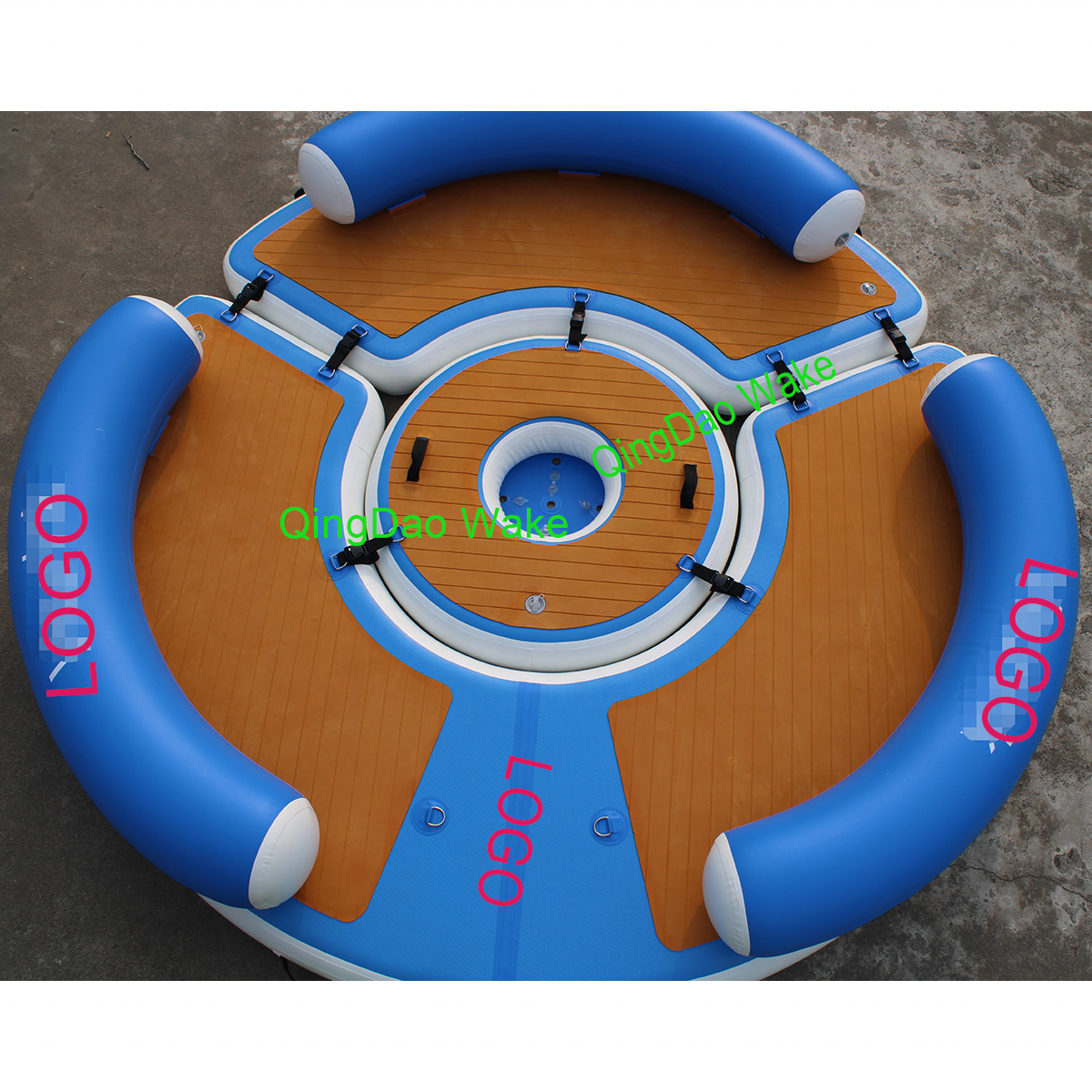 Inflatable Platform C Shape Leisure Pontoon Dock Inflatable Water Floating Jet Ski Dock Floats