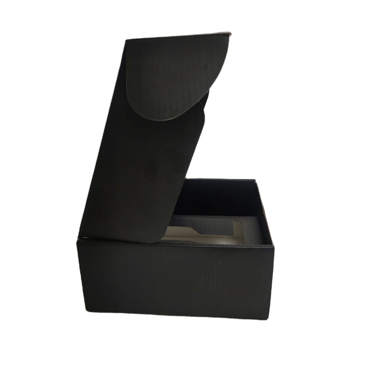 Customized Logo Matte Black Shipping Corrugated Jewelry Box With Gold Foil Paper Boxes Wig Clothes Gift Paper Mailer Box