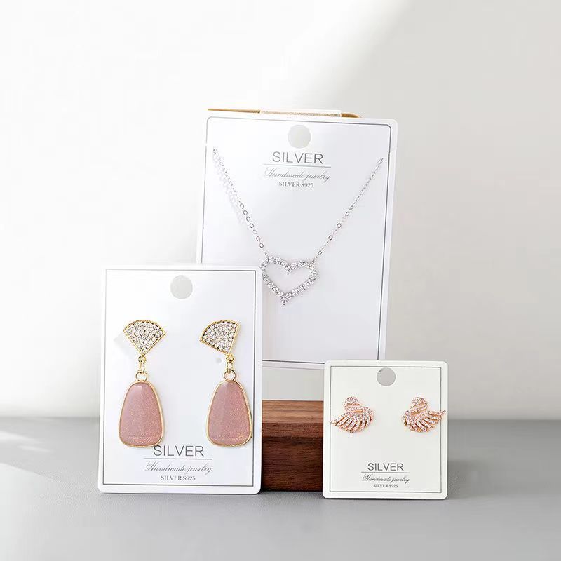 Luxury custom printed necklace  earring card jewelry display tag packaging card