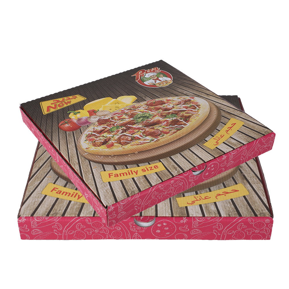 Wholesale Custom Logo Printing White Corrugated Pizza Packing 9 12 14 16 inch Custom Logo Pizza Boxes