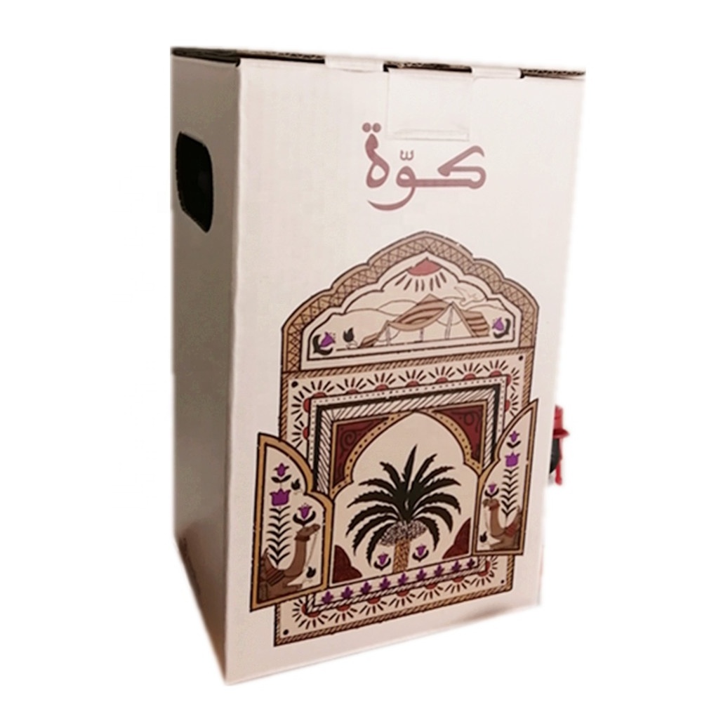 custom logo print disposable cardboard 1l 2l 3l 5l 10l wine bag in box wine cooler dispenser