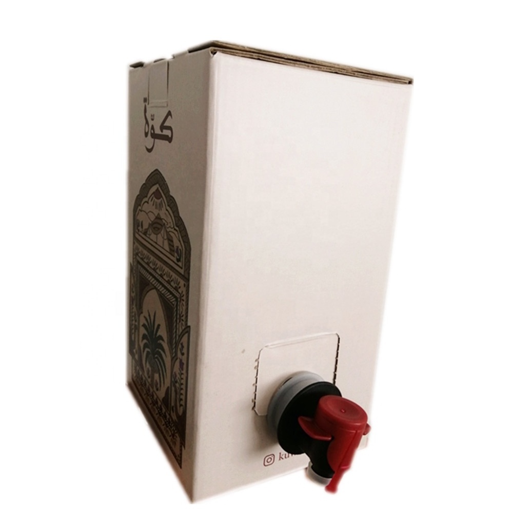 custom logo print disposable cardboard 1l 2l 3l 5l 10l wine bag in box wine cooler dispenser