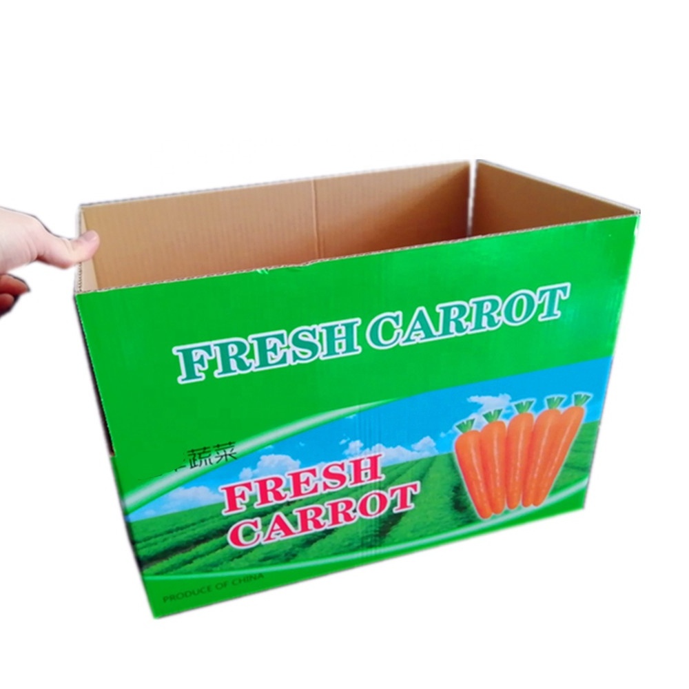 custom print durable B C E EE BE BC flute corrugated cardboard recycled kraft paper carrot boxes for fruits and vegetables