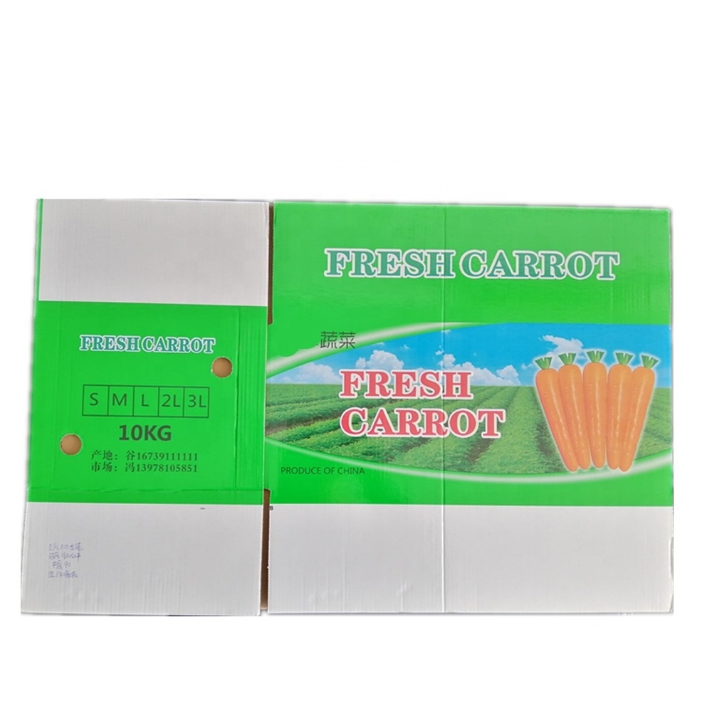 custom print durable B C E EE BE BC flute corrugated cardboard recycled kraft paper carrot boxes for fruits and vegetables