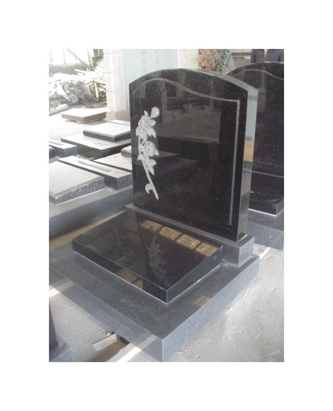 Official Certification Matte Premium Headstone One Year Warranty Granite Stone Flower Rock Tombstone