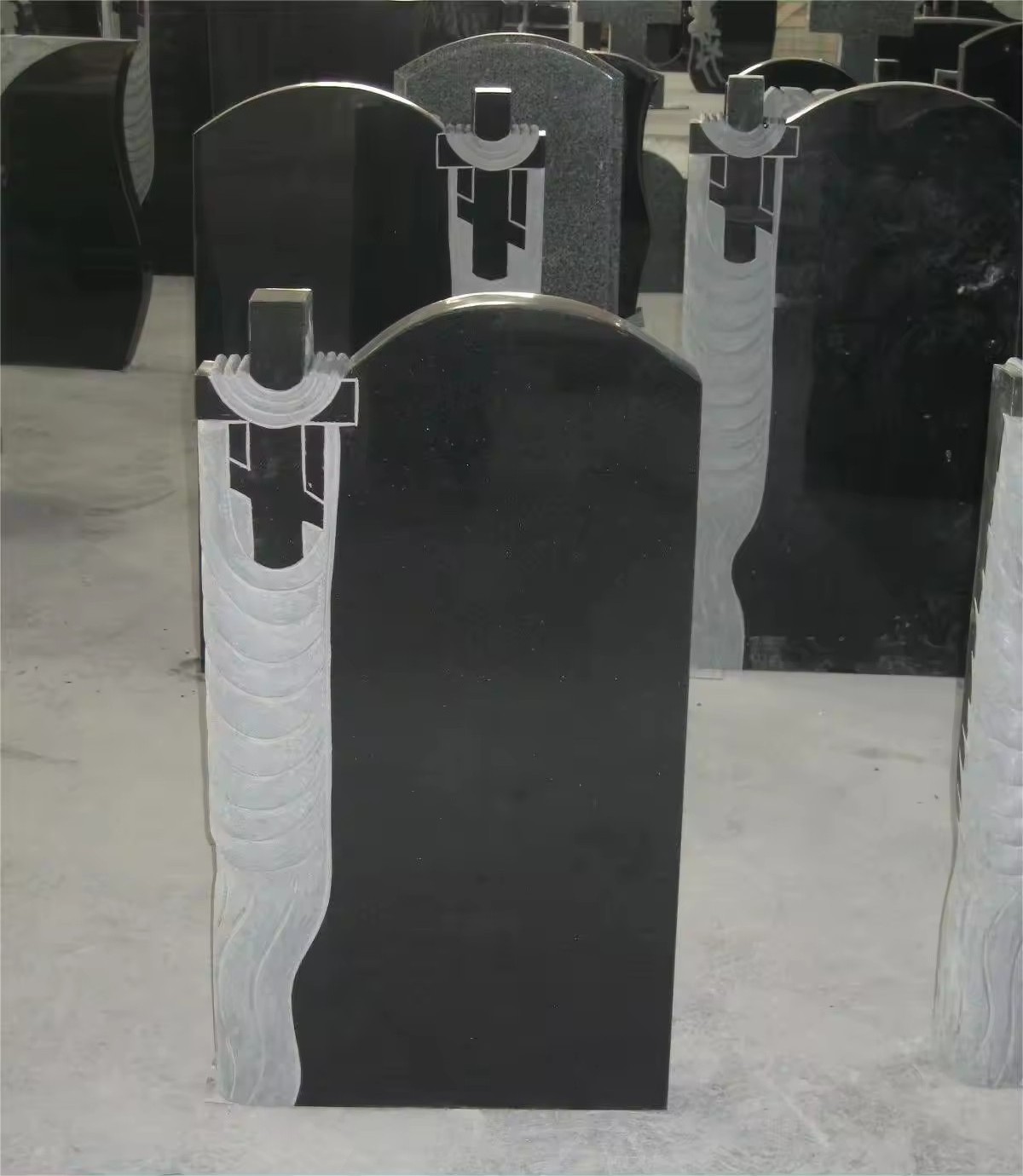 Official Certification Matte Premium Headstone One Year Warranty Granite Stone Flower Rock Tombstone