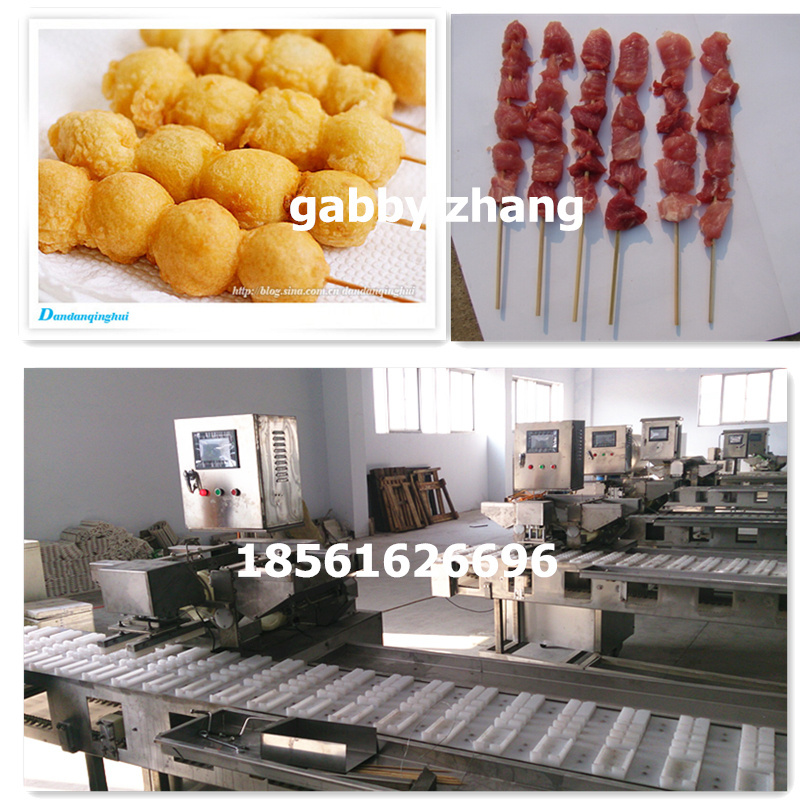 Automatic Kebab Meat Skewer Machine, Shrimp Skewer Machine, Bamboo Stick doner kabab skewering machine