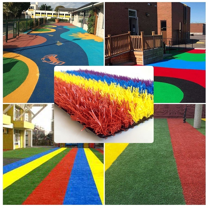 Cheap Rainbow Colorful Artificial Grass sport turf red artificial grass