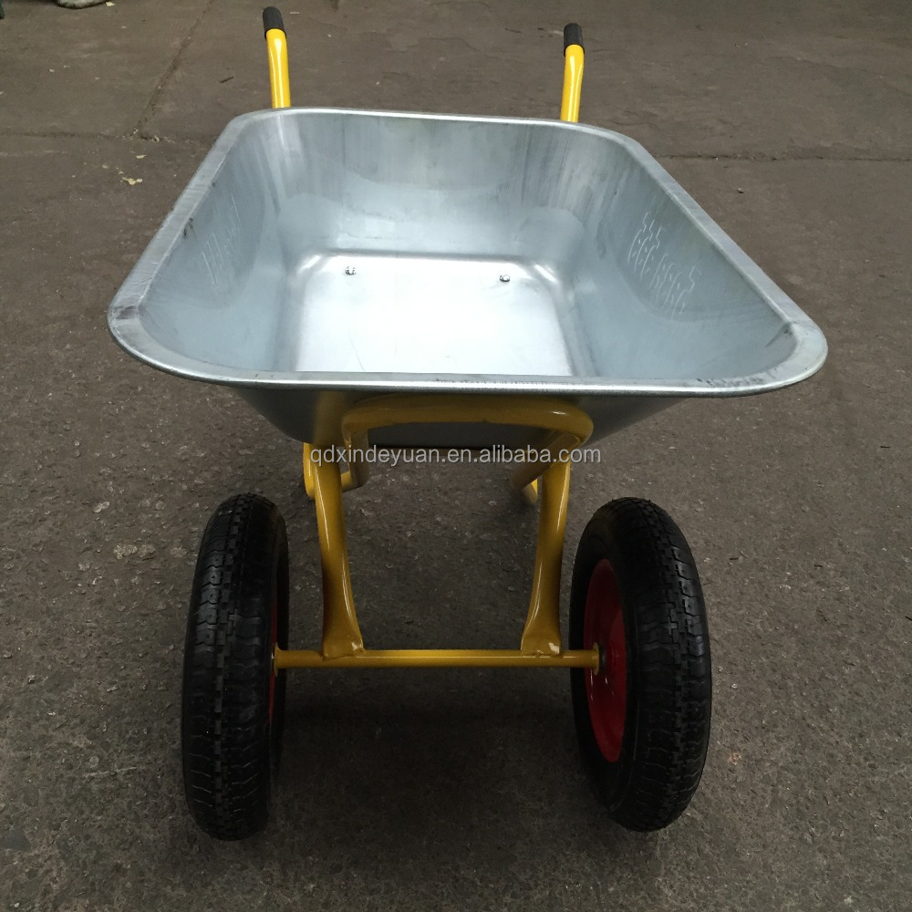 Double wheel construction tools galvernized tray wheelbarrow