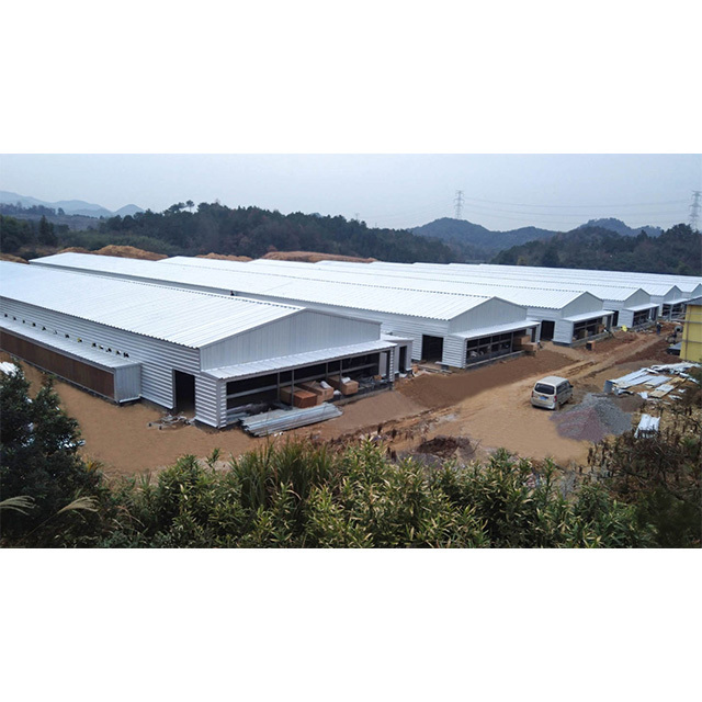 Prefabricated light steel structure cow pig chicken horse goat shed farm house barn poultry farming stable building design