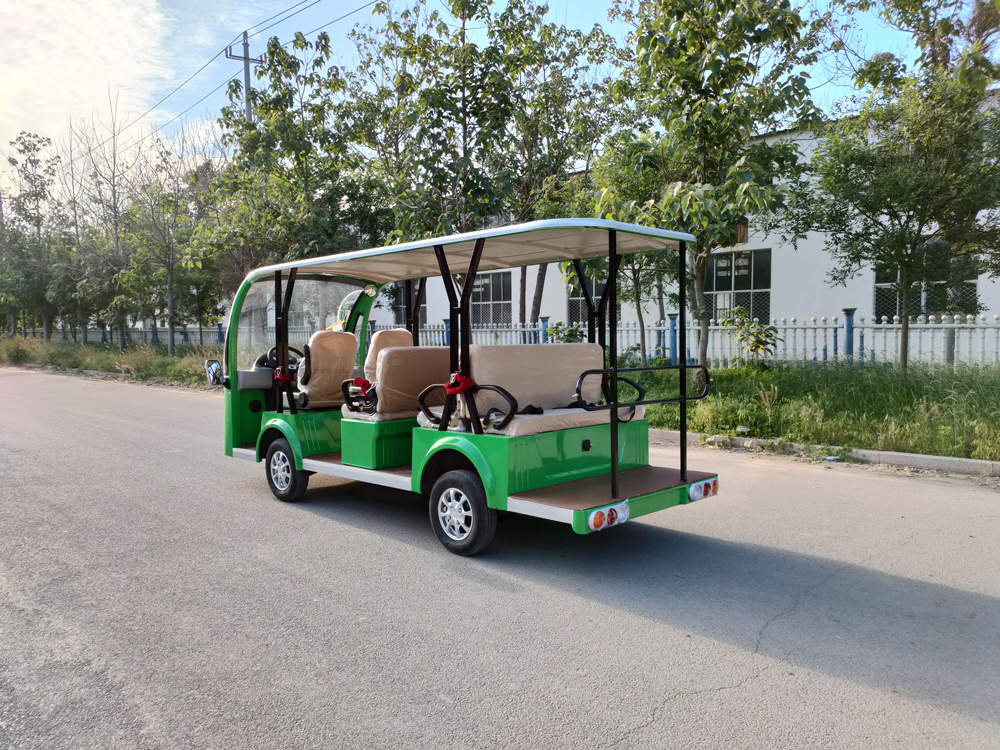 72V System 11 Seats Electric Mini Passenger Car Tourist Hotel Airport Shuttle Bus with Lead Acid Batteries