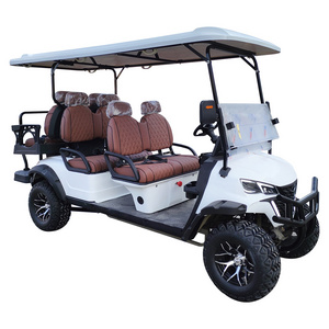 CE Approved 4+2 Seater long range 4 wheel club drive lithium Electric Golf Carts with folded back seat