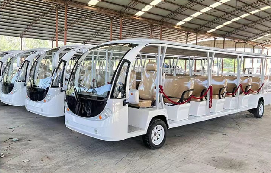 Sightseeing Car Bus 14 Seat Electric Garden Utility Vehicles Open Top ...